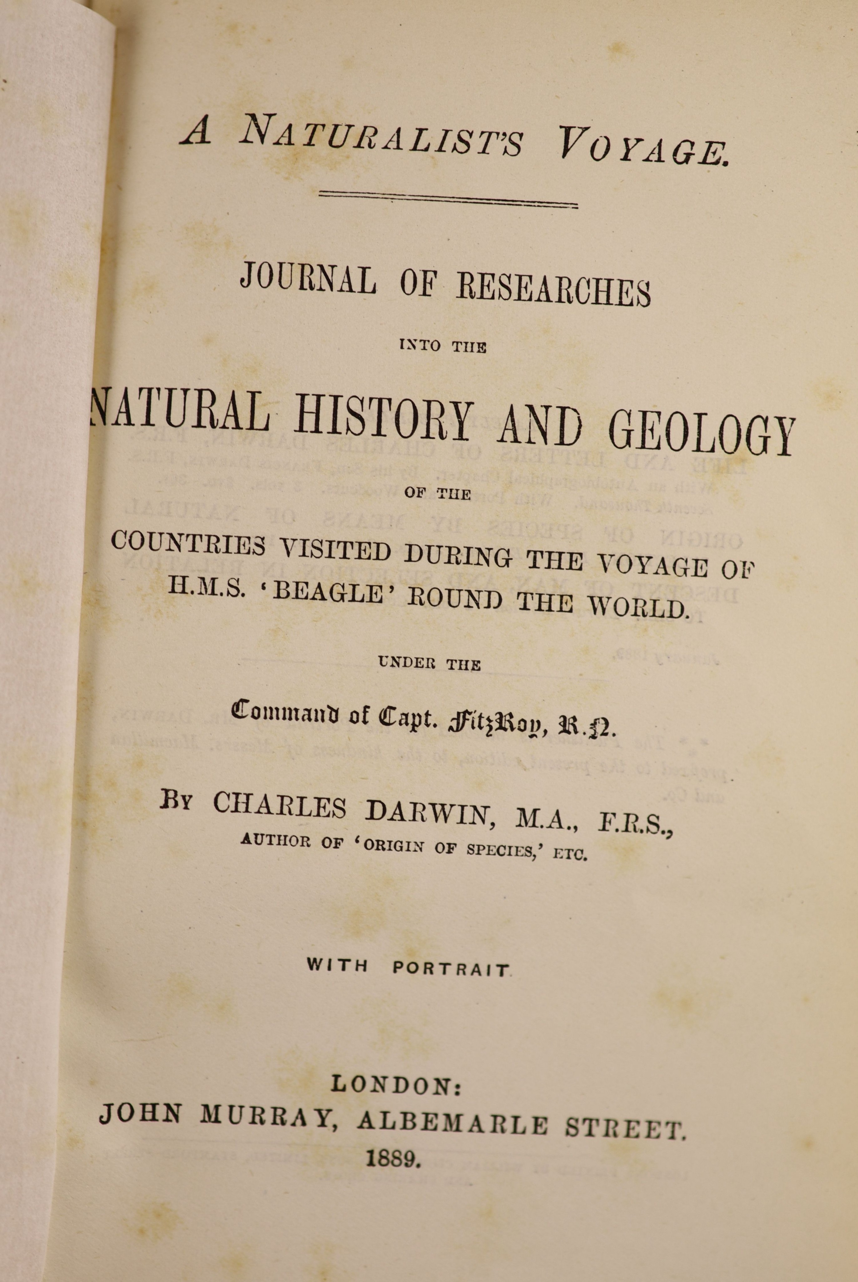 Darwin, Charles - 6 works - The Origin of Species, 6th edition, with folding table, 1886; The Various Contrivances by which Orchids are Fertilised by Insects, 2nd edition, 1888; The Formation of Vegetable Mould through t